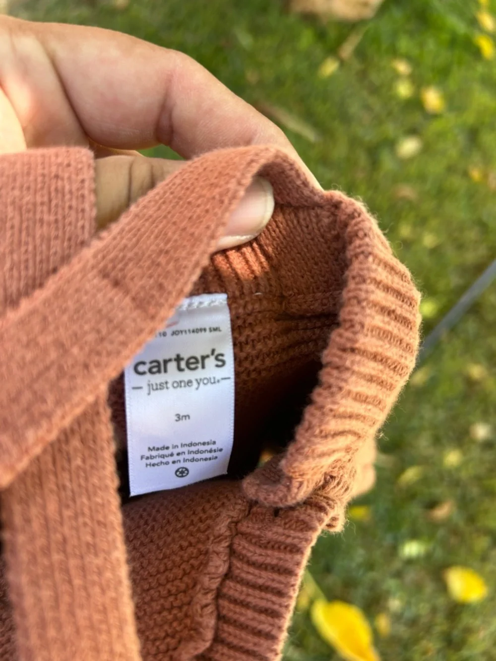 Carter's Rust Brown Knit Baby Overalls